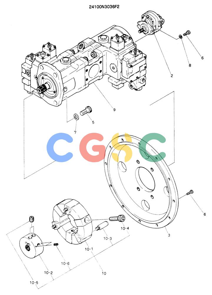 神钢零件查询(K904EL) - EXCAVATOR ASN LX1401 (1/86-12/03) (05-004) - PUMP ASSY, CONNECT Kobelco