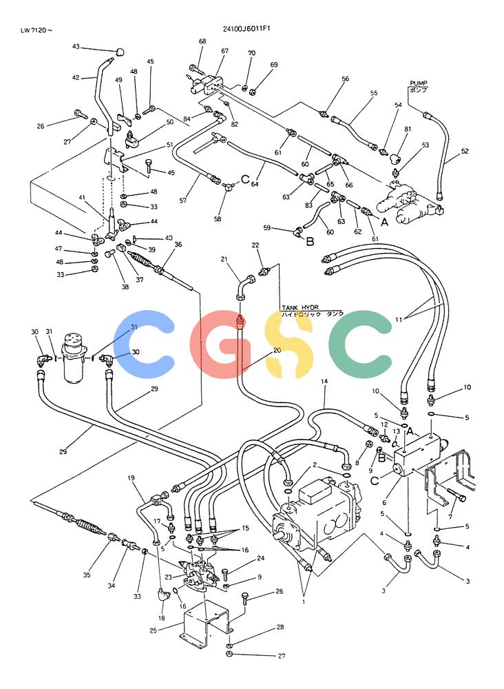 神钢零件查询(K904DL) - EXCAVATOR ASN LX1201 (1/84-12/03) (03-017[01]) - CONTROL ASSY (DOZER) (FOR EXPORT) P/N 24100J6011F1 Kobelco