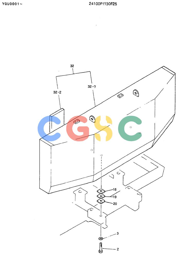 神钢零件查询(MD200BLC) - EXCAVATOR ASN YQU0001 (1/80-12/06) (01-002) - COUNTER WEIGHT ASSY Kobelco