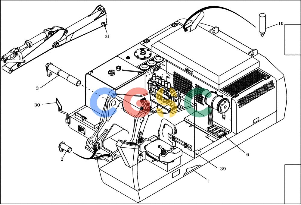 纽荷兰零件查询(EC240) - CRAWLER EXCAVATOR (5/00-) (01.300[001]) - FRAME UPPER CARRIAGE WITH MOUNT. PARTS (S/N 724002-724003) New Holland Constructuion