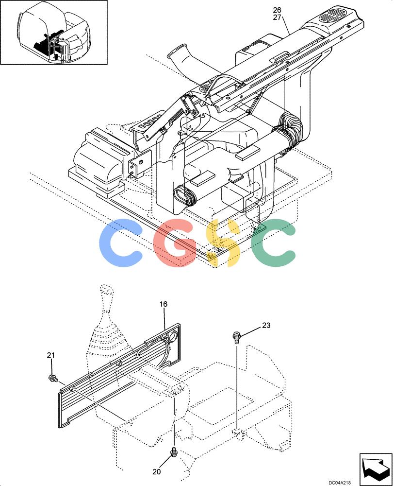 纽荷兰零件查询(EH130) - CRAWLER EXCAVATOR (3/04-) (09 -34[00]) - AIR CONDITIONER MOUNTING New Holland Constructuion
