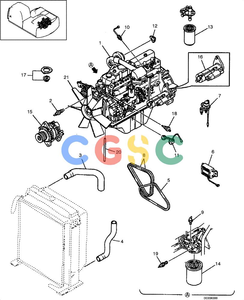 纽荷兰零件查询(E160) - CRAWLER EXCAVATOR (N.A.) (1/06-) (02 -02[00]) - ENGINE ASSEMBLY New Holland Constructuion