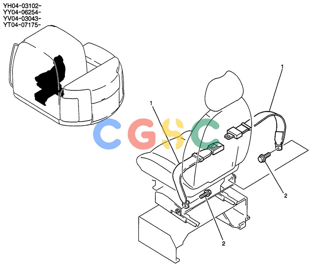纽荷兰零件查询(E135SR) - CRAWLER EXCAVATOR ASN YY04-06254 (01-042) - BELT ASSY, SEAT New Holland Constructuion