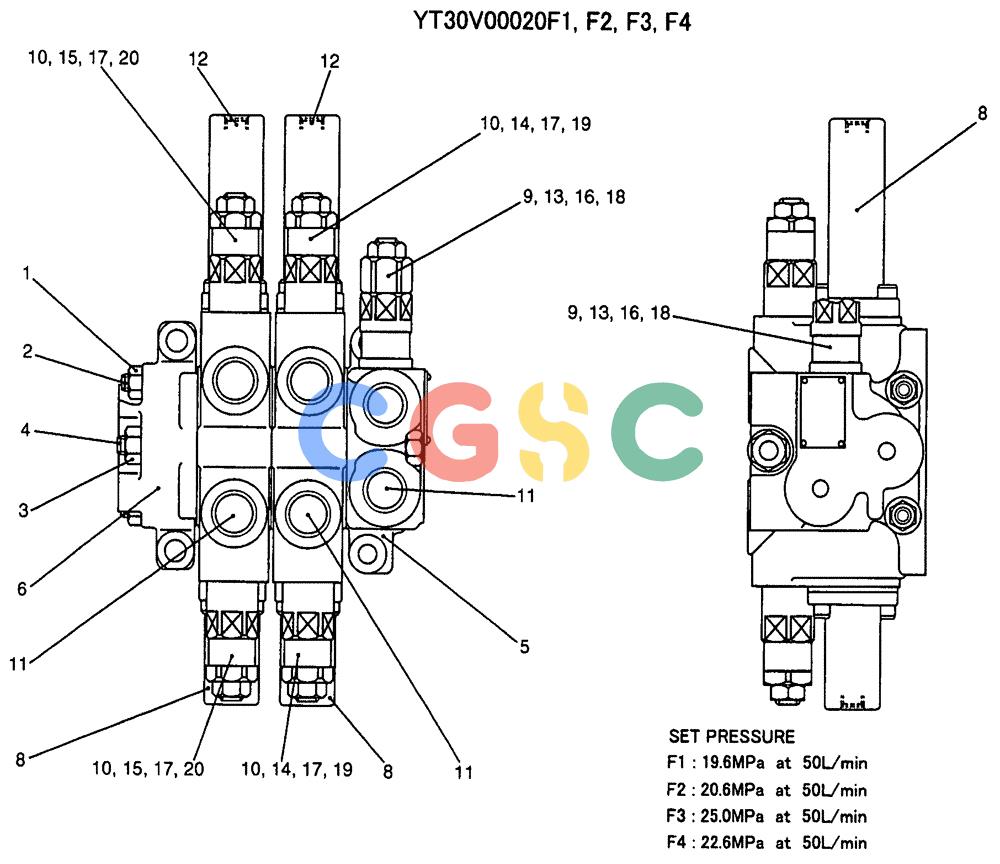 纽荷兰零件查询(E135SR) - CRAWLER EXCAVATOR ASN YY04-06254 (07-024) - VALVE ASSY, CONTROL (TILT ANGLE DOZER) New Holland Constructuion