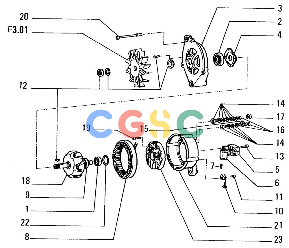 纽荷兰零件查询(FL14E) - CRAWLER LOADER (F3.03/1[001]) - ALTERNATOR New Holland Constructuion