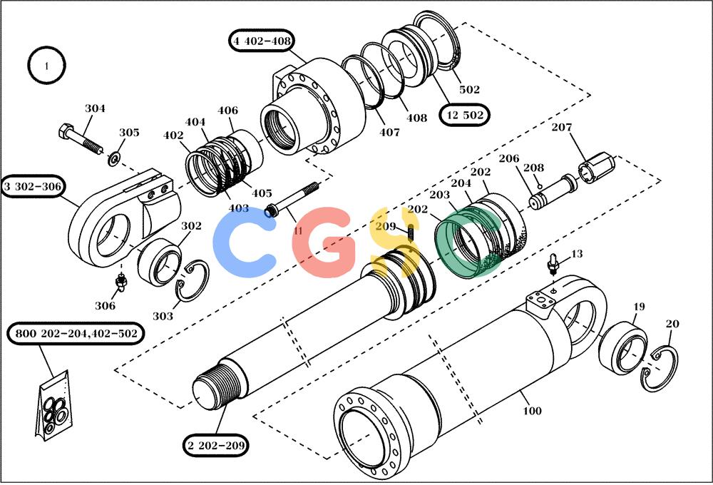 纽荷兰零件查询(EC450) - CRAWLER EXCAVATOR (SN: 750001-UP) (11/99-) (24.032[003]) - STICK CYLINDER (S/N 750005-UP) New Holland Constructuion