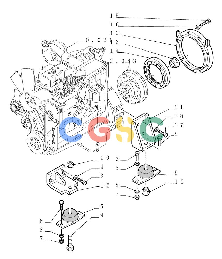 纽荷兰零件查询(DC180PS) - CRAWLER DOZER (11/00-) (0.505[01]) - SUSPENSION - ENGINE New Holland Constructuion