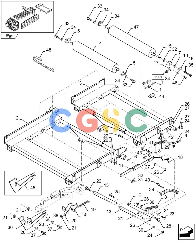 凯斯零件查询(LBX432S) - BIG RECTANGULAR BALER (3/03-12/08) (14.06[01]) - ROLLER BALE CHUTE Case Agriculture