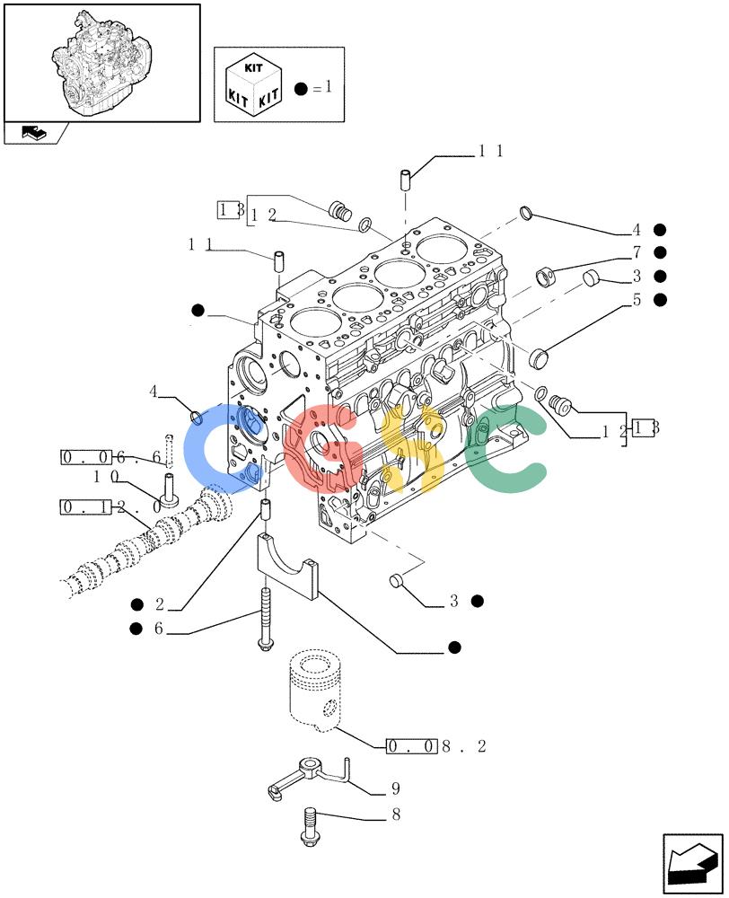 神钢零件查询(F4GE9484K J601) - ENGINE - 504103830-920019897 (1/13-) (0.04.0) - CRANKCASE (504048335) Kobelco