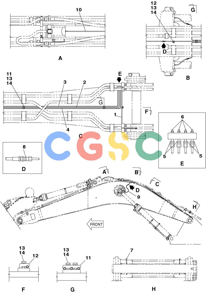 纽荷兰零件查询(E805) - CRAWLER EXCAVATOR (1/05-) (08-119-00[01]) - LUBRICATION CIRCUIT - BOOM New Holland Constructuion