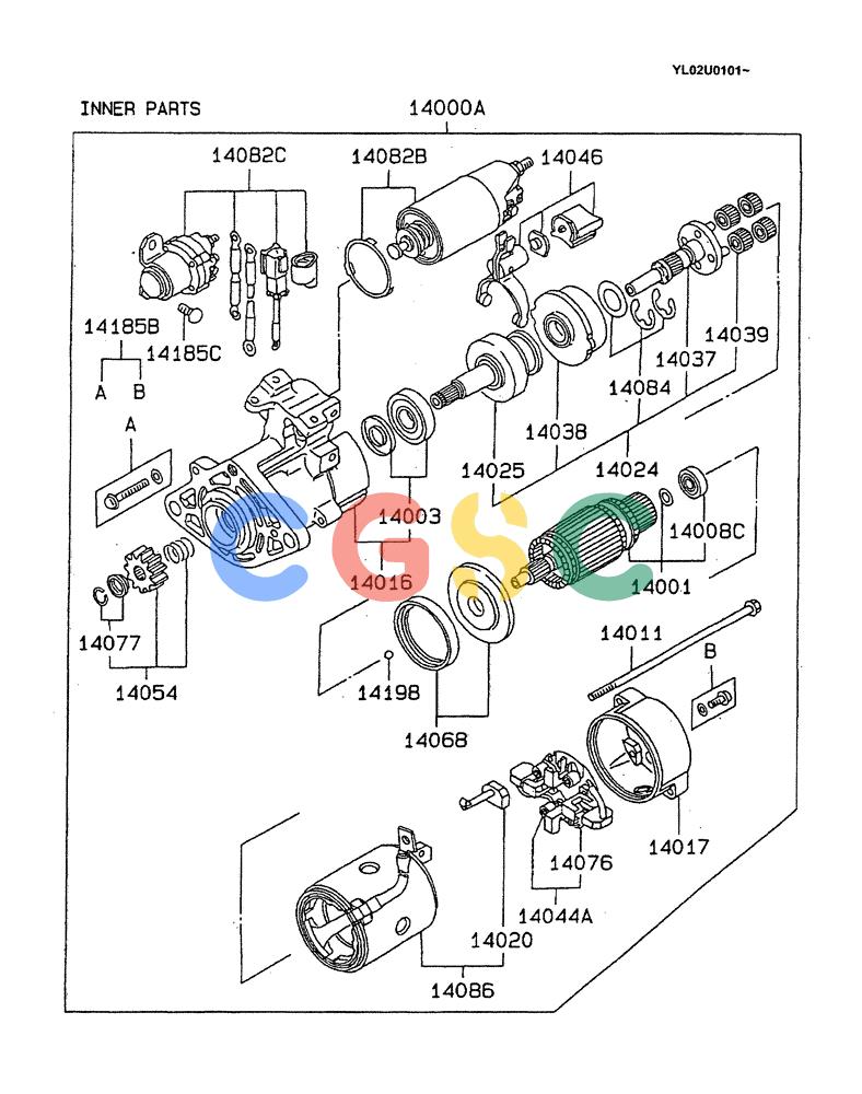 神钢零件查询(ED190LC) - BLADE RUNNER EXCAVATOR/DOZER BTW YL02U0101 - YL03U0135 (1/02-12/06) (07-030[02]) - STARTER Kobelco