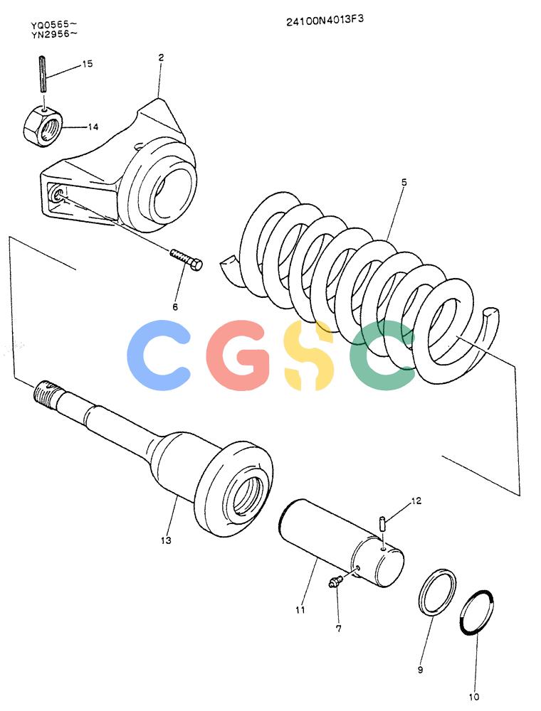 神钢零件查询(K907LC) - MARK II EXCAVATOR ASN YQ0565 (GLOBAL) (1/87-12/03) (06-008) - SPRING ASSY,TRACK Kobelco