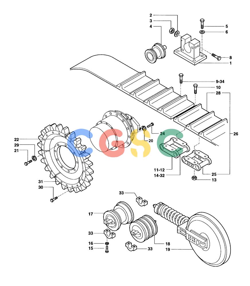 纽荷兰零件查询(DC100) - CRAWLER DOZER (N.A. VERSION) (4/00-) (9.240[01C]) - SALT CHAIN - SHOES (L=660MM) DC100 New Holland Constructuion