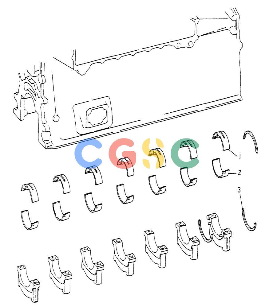神钢零件查询(6D22) - MITSUBISHI DIESEL ENGINE - K909A, K912A, K916, & K935 (1/76-12/06) (01-002) - CRANKSHAFT BEARING Kobelco