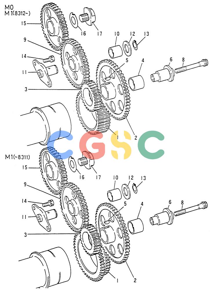 神钢零件查询(6D15) - MITSUBISHI DIESEL ENGINES - K907D & K907LC EXCAVATORS (1/86-12/06) (01-013[01]) - TIMING GEAR Kobelco
