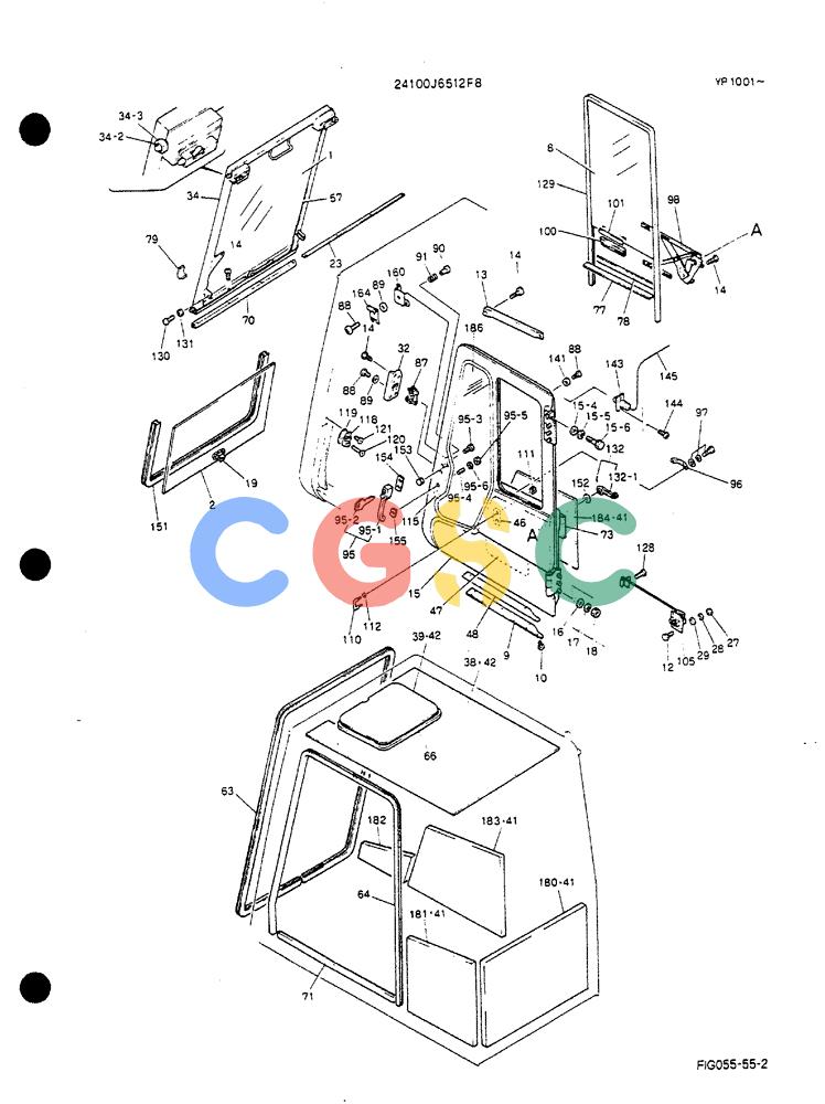 神钢零件查询(MD140BLC) - EXCAVATOR BTW YP1001 - YP1281 (1/80-12/06) (02-002[02]) - CAB ASSY Kobelco