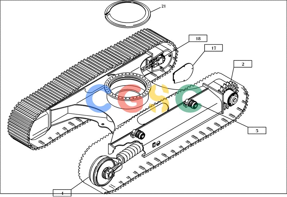 纽荷兰零件查询(EC240) - CRAWLER EXCAVATOR (5/00-) (00.200[002]) - LOWER CARRIAGE EXCAVATOR (S/N 724012-UP) New Holland Constructuion