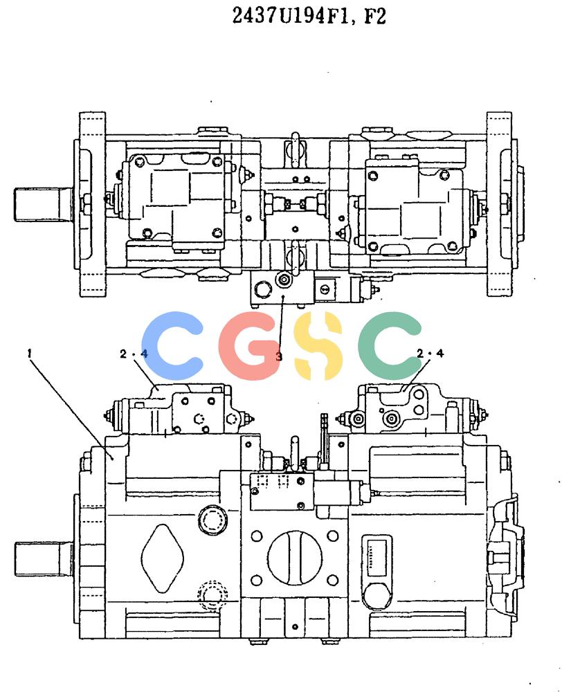 神钢零件查询(MD320BLC) - EXCAVATOR BTW YC0301 - YC0747 (1/80-12/06) (11-023) - PUMP ASSY 2437U194 F1, F2 Kobelco