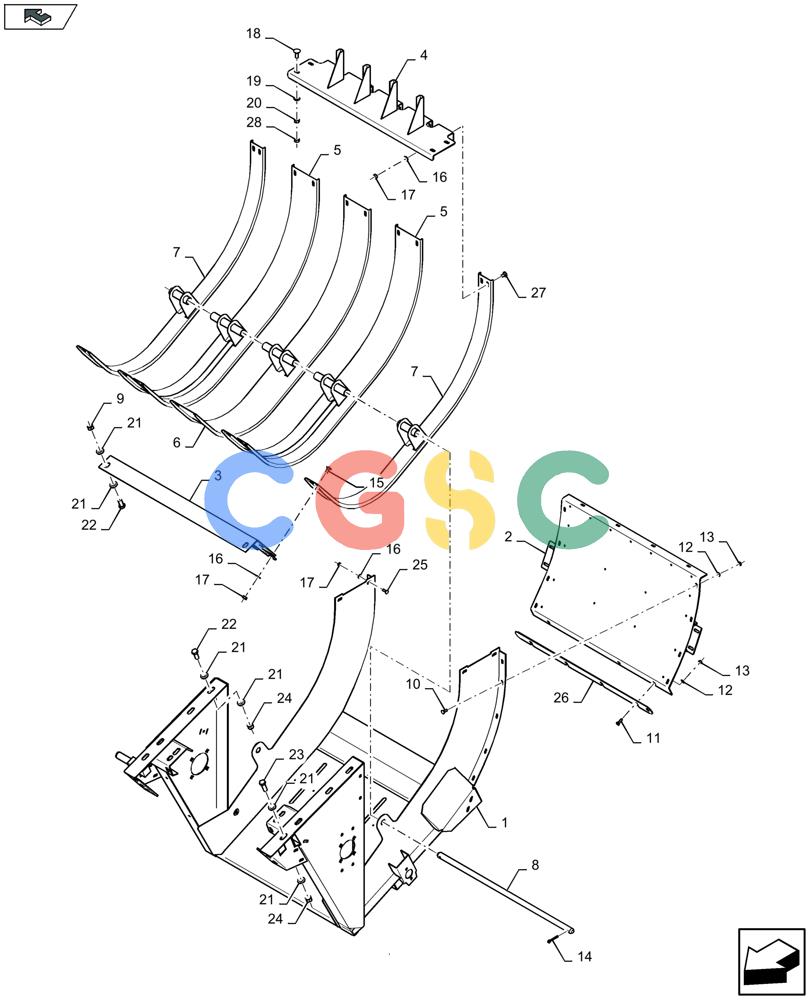 凯斯零件查询(LB434S) - BALER (9/12-) (60.280.020) - FEED CHAMBER Case Agriculture