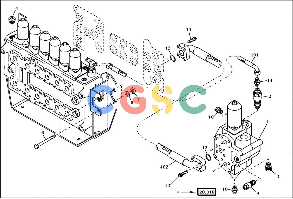 纽荷兰零件查询(EC130) - CRAWLER EXCAVATOR (4/99-) (23.611[002]) - CONTROL BLOCK MOUNTING PARTS (OPTION) (S/N 11701-UP) New Holland Constructuion