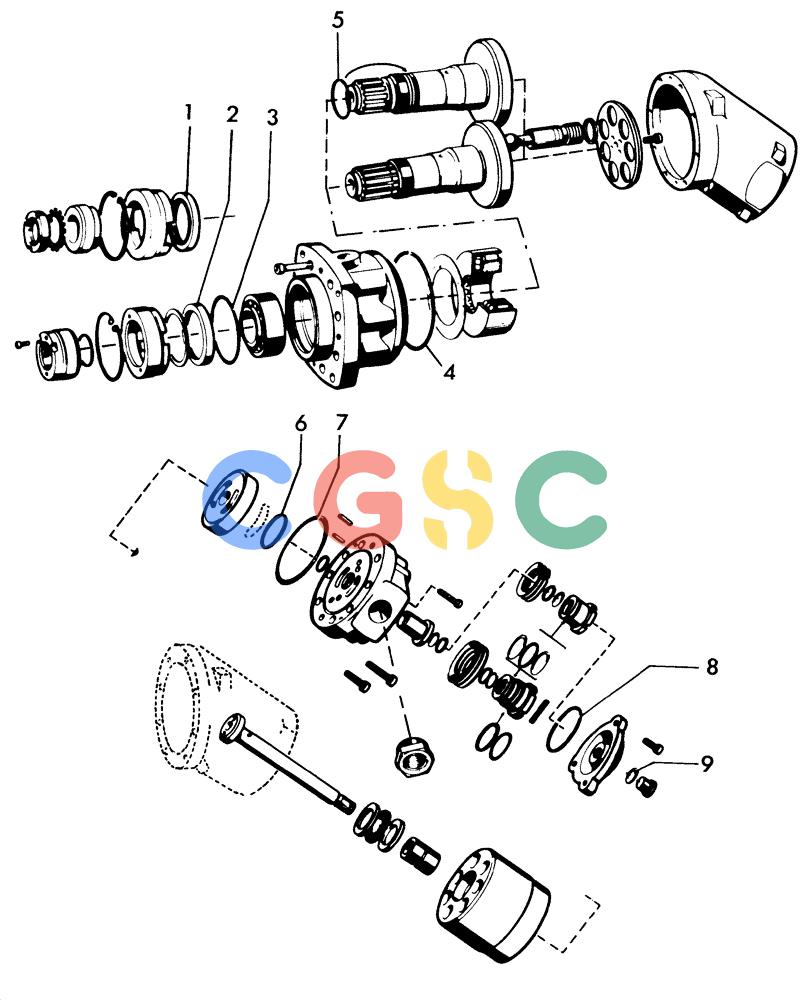 纽荷兰零件查询(H48) - RICHIER EXCAVATOR (1/74-12/84) (05E02) - HYDRAULIC TRAVEL MOTOR ASSEMBLY New Holland Constructuion
