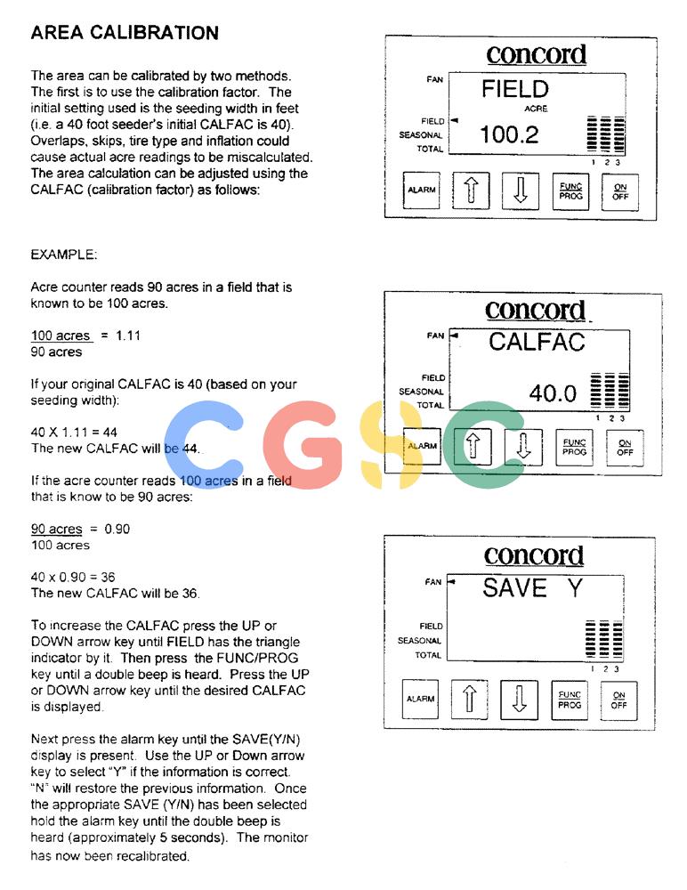 凯斯零件查询(1100) - CONCORD AIR SYSTEM (10/97-12/00) (C05) - AREA CALIBRATION Case Agriculture