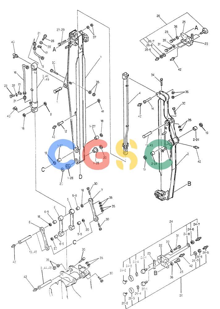神钢零件查询(K903B) - EXCAVATOR ASN LE3401 (1/85-12/03) (11-018[01]) - ARM ASSY, TELESCOPIC Kobelco