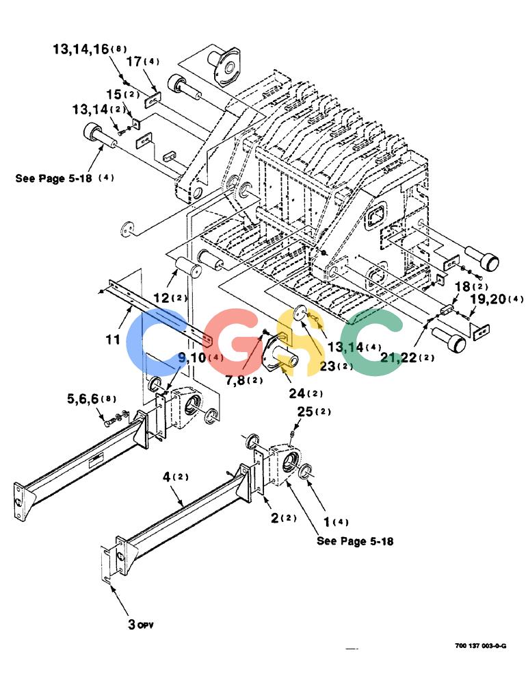 凯斯零件查询(8585) - CASE IH LARGE (3 X 4) RECTANGLER BALER (1/98-12/00) (5-16) - PLUNGER ROLLER ASSEMBLY Case Agriculture