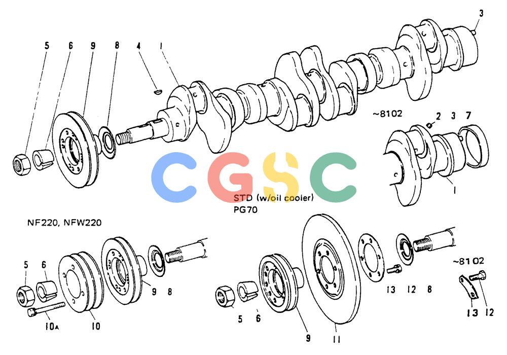神钢零件查询(65R5P) - MITSUBISHI DIESEL ENGINE - LK300A WHEEL LOADER (1/06-12/06) (02-003) - CRANK SHAFT Kobelco