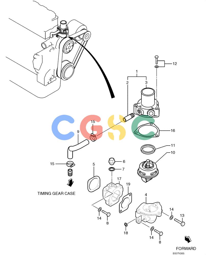 纽荷兰零件查询(E135B) - CRAWLER EXCAVATOR TIER 3 - ASN YH05-07001 (N8TA13006) (1/08-) (09-25[00]) - ENGINE COOLING SYSTEM New Holland Constructuion