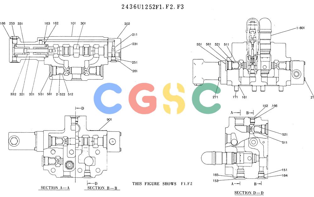 神钢零件查询(K905LC) - MARK II EXCAVATOR BTW YP1001 - YP1281 (1/87-12/03) (11-026[01]) - VALVE ASSY, CONTROL (SWING) Kobelco