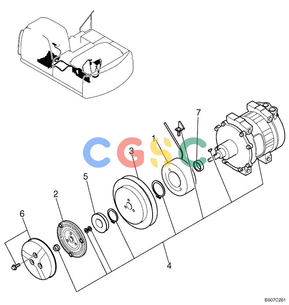 纽荷兰零件查询(E70BSR) - COMPACT CRAWLER EXCAVATOR BTW YT05-15001 - 18000 (NA) (4/08-) (02-66-00[00]) - COMPRESSOR ASSEMBLY (YX91V00001F1) New Holland Constructuion