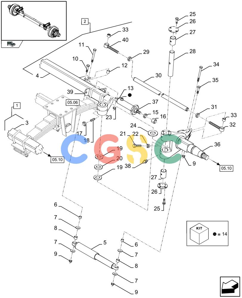 凯斯零件查询(LBX432S) - BIG RECTANGULAR BALER (3/03-12/08) (05.09[01]) - TANDEM AUTO-STEER AXLE WTHOUT BRAKES Case Agriculture