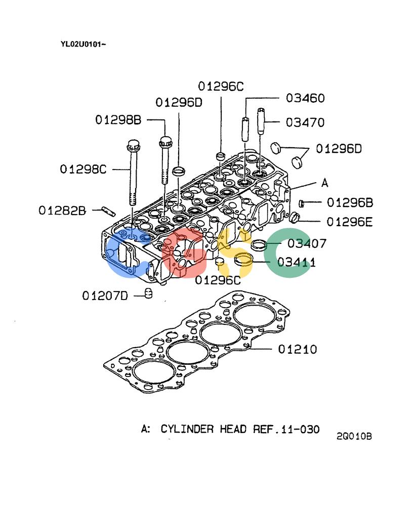 神钢零件查询(ED190LC) - BLADE RUNNER EXCAVATOR/DOZER BTW YL02U0101 - YL03U0135 (1/02-12/06) (07-007) - CYLINDER HEAD, P/N VAME011012 Kobelco