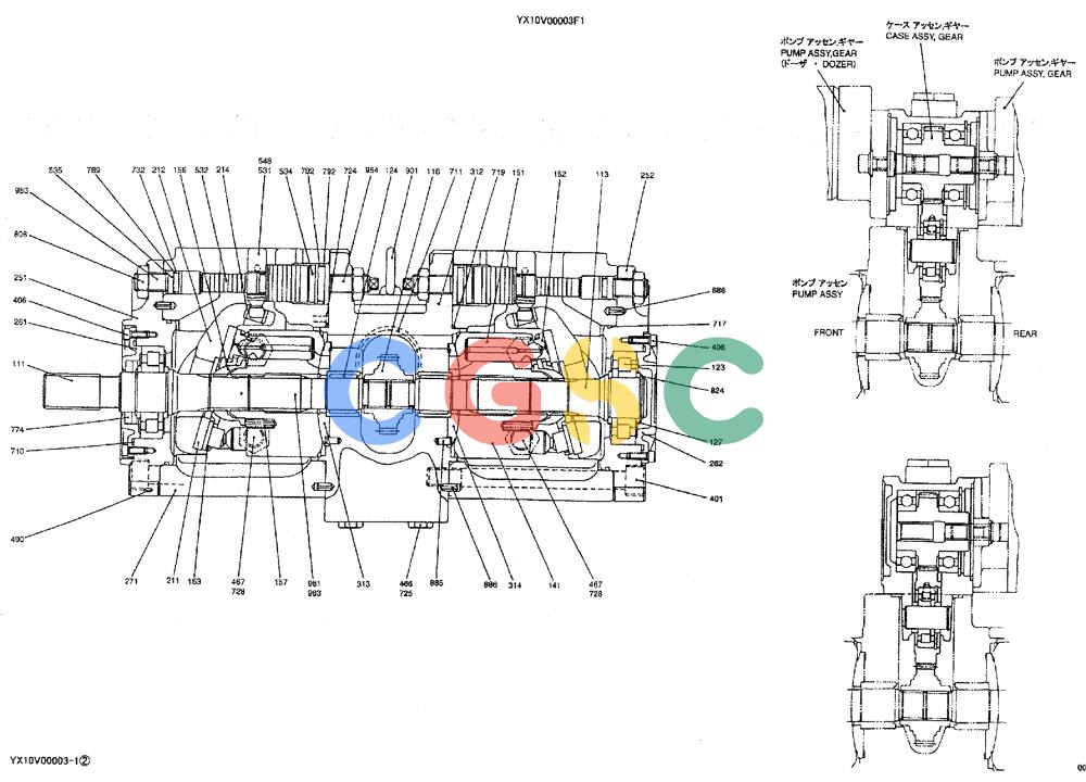 神钢零件查询(ED150) - BLADE RUNNER EXCAVATOR/DOZER ASN YH02-01384 (4/02-12/03) (04-008) - PUMP ASSY Kobelco