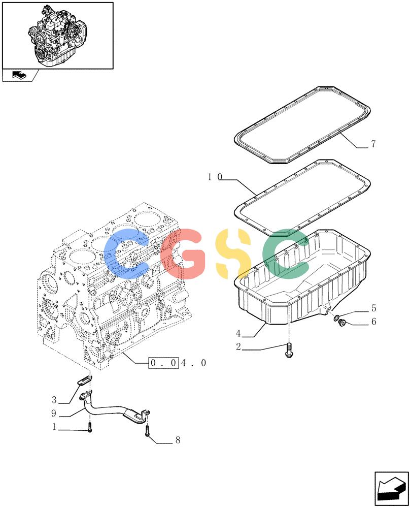 神钢零件查询(F4GE9484A J600) - ENGINE 504120790 - 87052264 (1/07-12/10) (0.04.2) - ENGINE OIL SUMP (2853047) Kobelco
