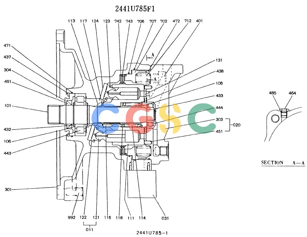 神钢零件查询(K907LC) - MARK II EXCAVATOR BTW YQU0001 - YQU0400 (1/87-12/03) (11-029) - MOTOR ASSY (SWING) Kobelco