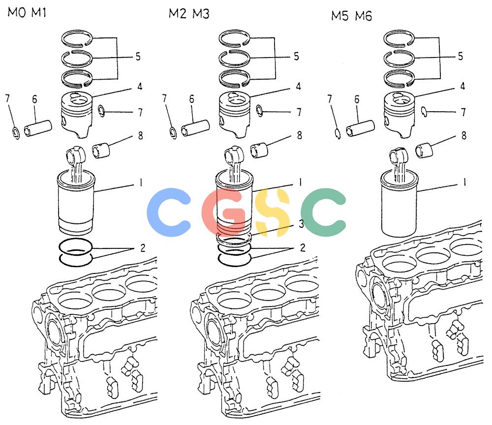 神钢零件查询(6D15) - MITSUBISHI DIESEL ENGINES - K907D & K907LC EXCAVATORS (1/86-12/06) (08-003) - LINER & PISTON KIT Kobelco