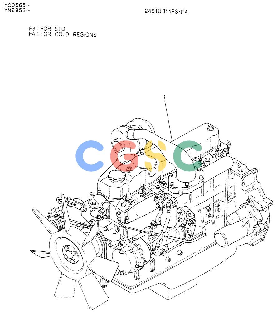 神钢零件查询(K907LC) - MARK II EXCAVATOR ASN YQ0565 (NA) (1/87-12/03) (05-002) - ENGINE ASSY Kobelco