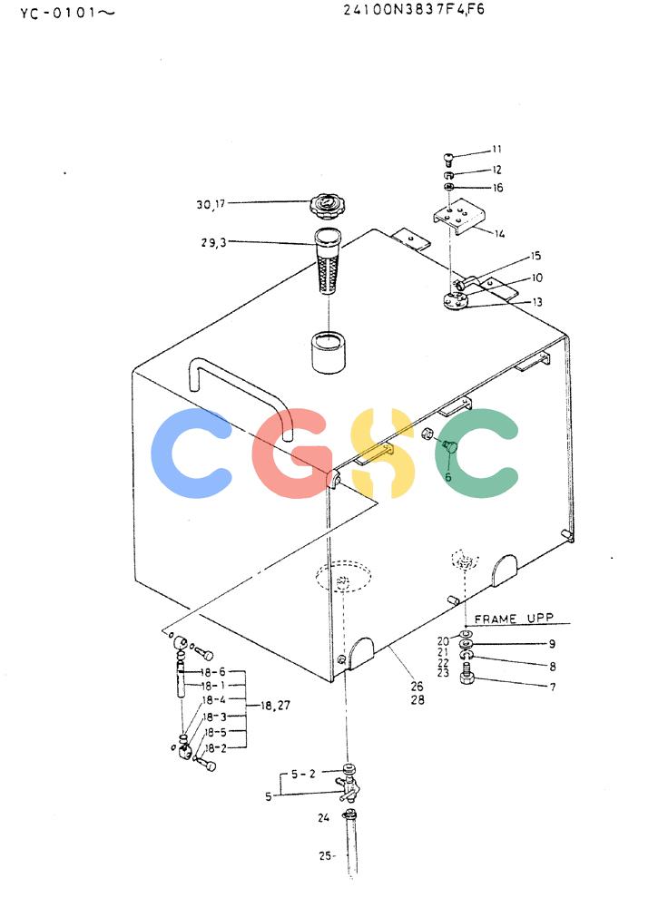 神钢零件查询(MD300LC) - EXCAVATOR BTW YC0101 - YC0300 (1/80-12/06) (01-005) - TANK ASSY, FUEL Kobelco