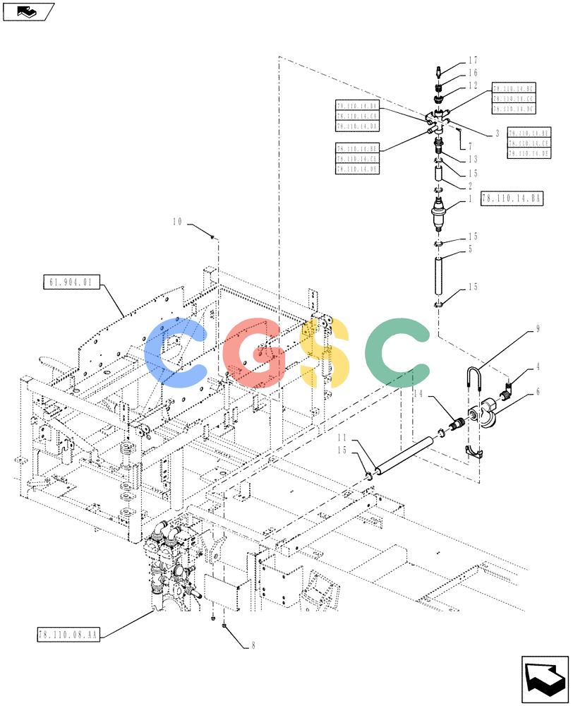 凯斯零件查询(810) - FLEX-AIR APPLICATOR - 2012 (2/12-) (78.110.14.AA) - WET BOOM CENTRAL MANIFOLD, 60’/70’ Case Agriculture