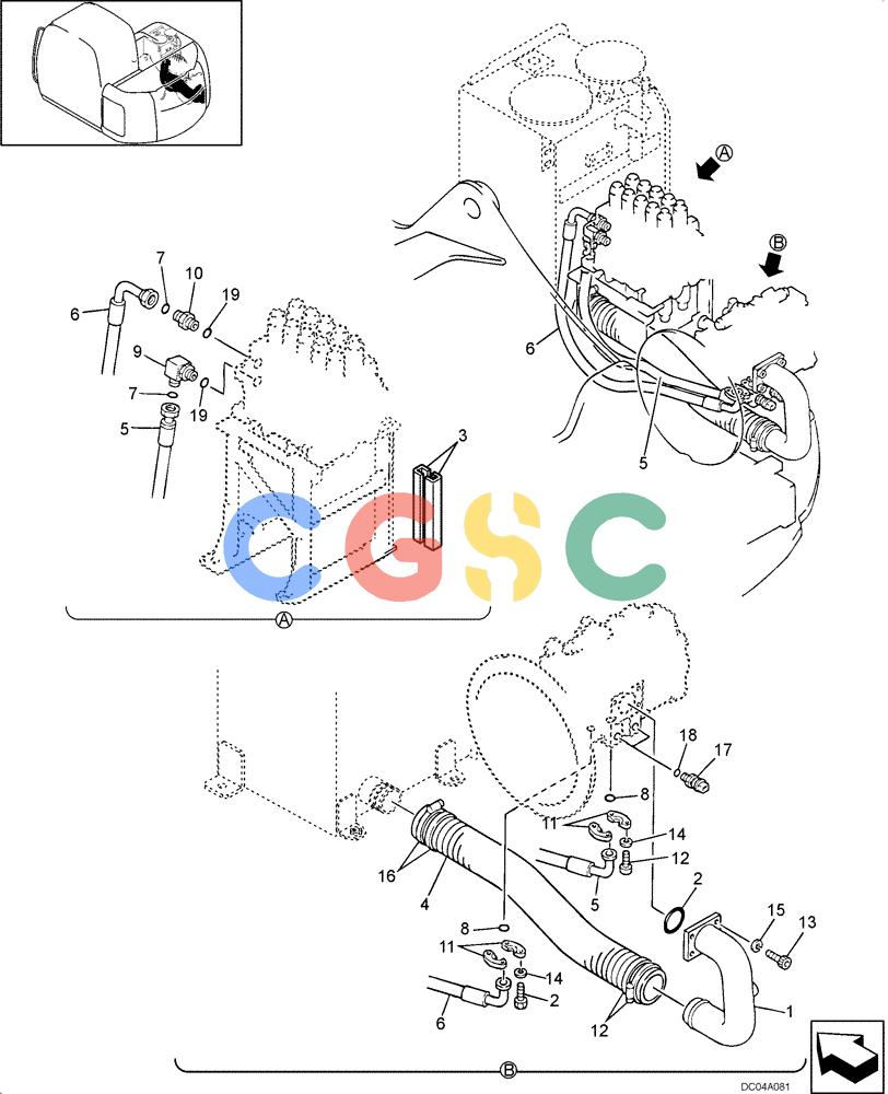 纽荷兰零件查询(EH130) - CRAWLER EXCAVATOR (3/04-) (08 -02[00]) - HYDRAULIC LINES - HYDRAULIC PUMP (YY30H00002F1) New Holland Constructuion