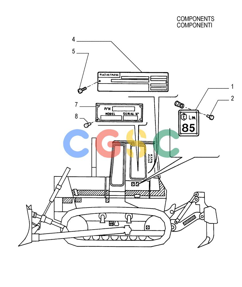 纽荷兰零件查询(FD175) - CRAWLER DOZER (N.A. VERSION)(S/N 061640 & AFTER) (1/93-) (5.652[18]) - ROPS - DECAL New Holland Constructuion