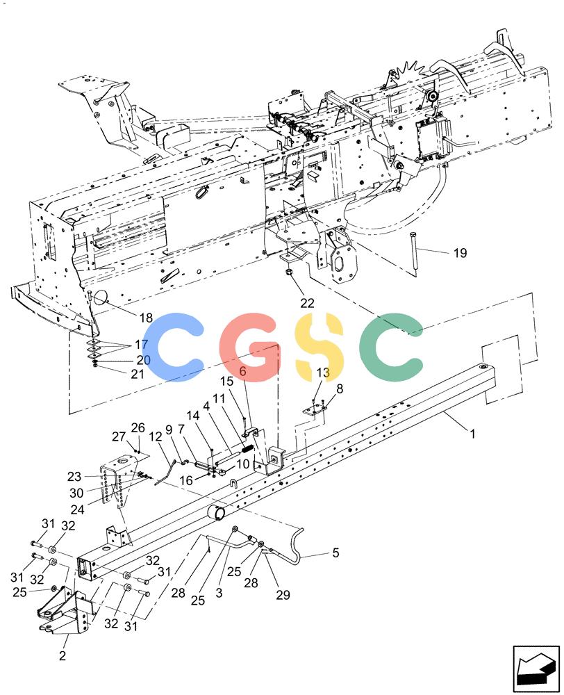 凯斯零件查询(SB541C) - SMALL SQUARE BALER (9/09-12/10) (39.110.01[2]) - TONGUE, SB541 Case Agriculture