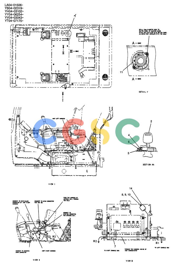 纽荷兰零件查询(E135SR) - CRAWLER EXCAVATOR ASN YY04-06254 (05-012[01]) - ELEC ASSY, UPP (FOR ANTI-THEFT) New Holland Constructuion