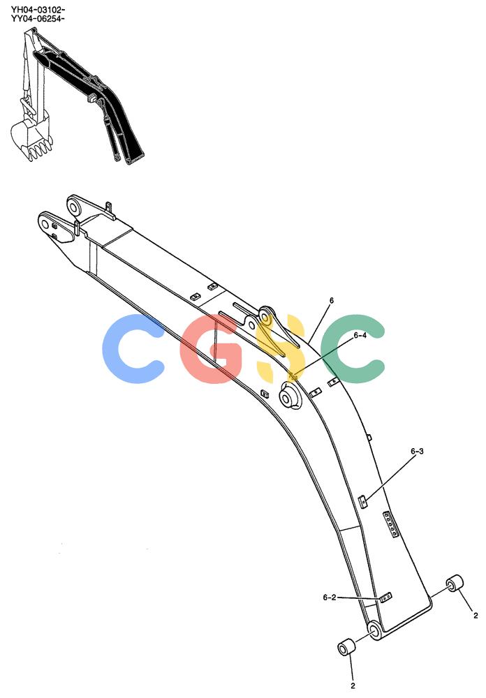 纽荷兰零件查询(E135SR) - CRAWLER EXCAVATOR ASN YY04-06254 (05-013) - BOOM ASSY, 4.6M (BOOM & ARM SAFETY) New Holland Constructuion