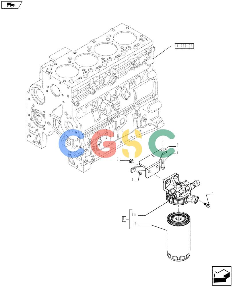 神钢零件查询(F4GE9484D J601) - ENGINE - 5801370290 - 84301930 (1/07-12/07) (10.206.01) - FUEL FILTER (2853393) Kobelco