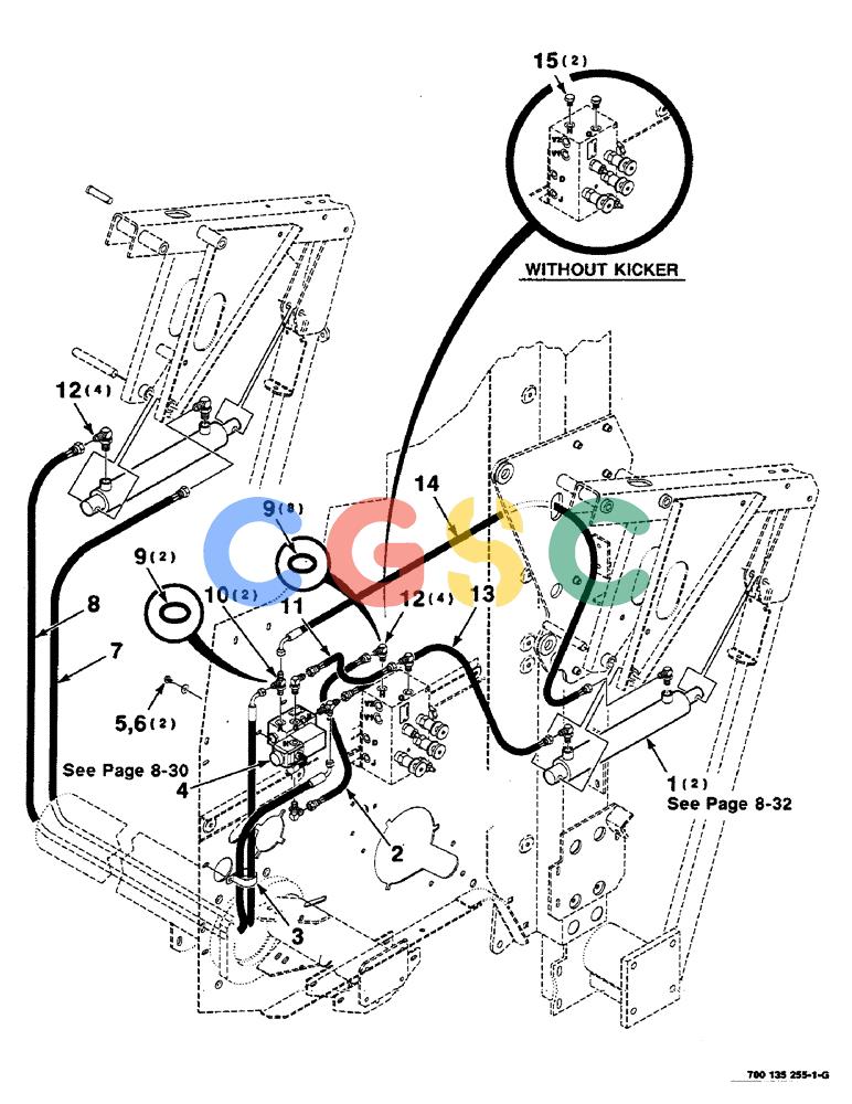 凯斯零件查询(RS551) - CASE IH ROUND BALER (1/99-12/00) (8-28) - KICKER HYDRAULIC ASSEMBLY Case Agriculture