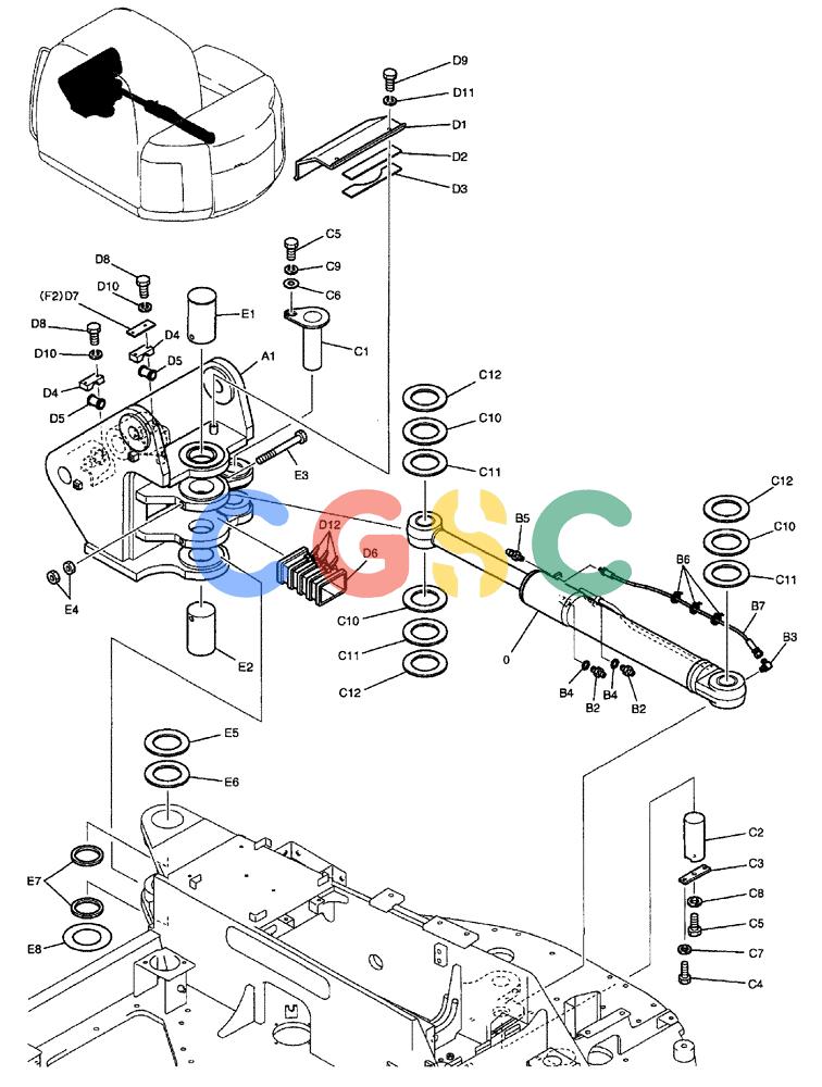 纽荷兰零件查询(EH80) - MIDI CRAWLER EXCAVATOR ASN LF04-02000 (N4TA18001 thru N4TA18010, ASN N5TA18011 -) (NA) (1/ (002) - BRACKET ASSEMBLY, SWING New Holland Constructuion