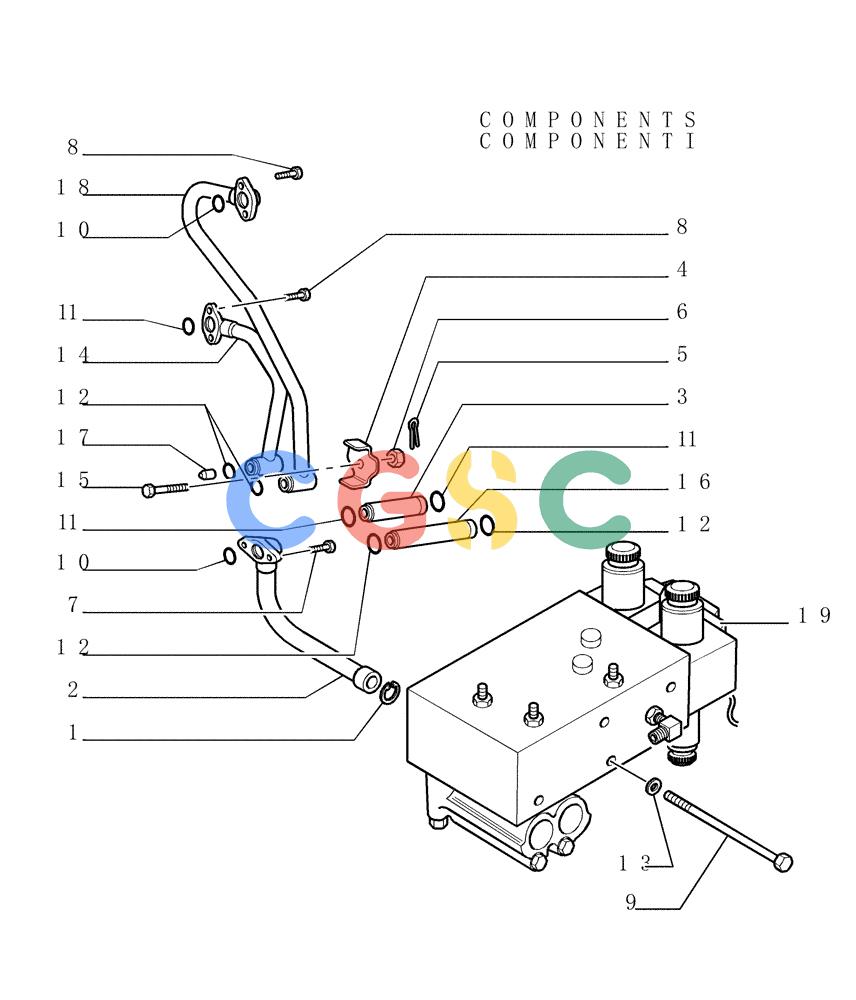 纽荷兰零件查询(DC150PS) - CRAWLER DOZER (1.211[06]) - TRANSMISSION - PIPING New Holland Constructuion
